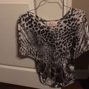 Black and white top with sparkling needs